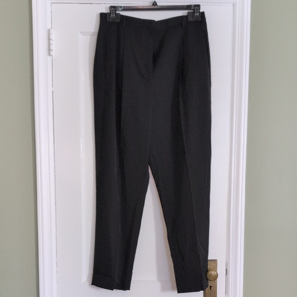 Tory Burch Black Sz 12 Wool Twill Tailored Pant